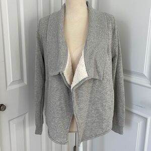 Olive & Oak Waterfall sherpa lined grey cardigan